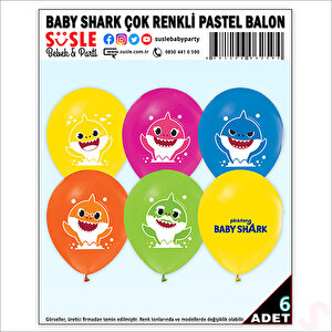 Baby Shark Balon, 30cm X 6 Adet