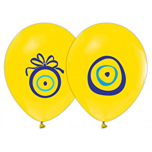 Nazarlı Sarı Balon - 10 Adet