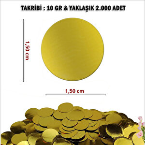 Şeffaf Balon İçi Pul Konfeti, 10 Gr - Altın