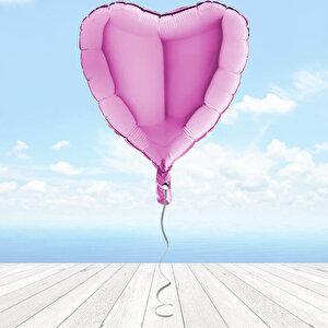 Kalp Folyo Balon, 45 Cm - Fuşya