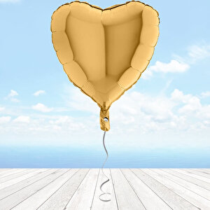 Kalp Folyo Balon, 45 Cm - Altın