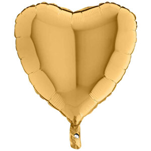 Kalp Folyo Balon, 45 Cm - Altın