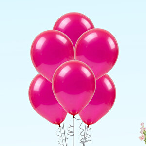 Metalik Parlak Balon, 30cm X 10 Adet - Fuşya