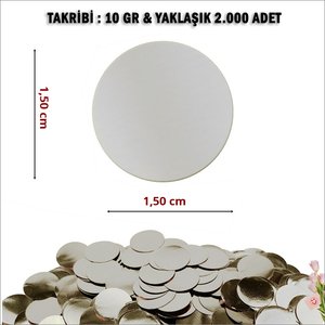 Şeffaf Balon İçi Pul Konfeti, 10 Gr - Gümüş