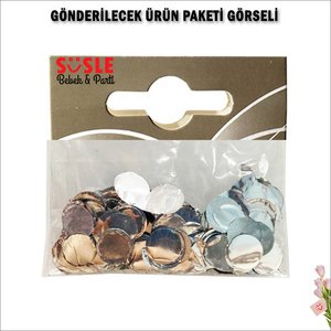 Şeffaf Balon İçi Pul Konfeti, 10 Gr - Gümüş
