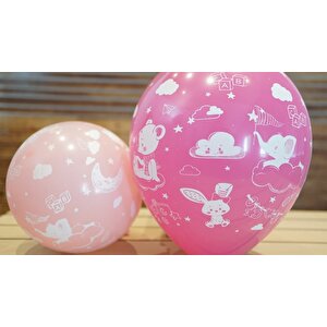 Bebek Temalı Balon, 30cm X 8 Adet - Pembe
