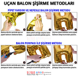 9 Yaş Rakam Folyo Balon, 100 Cm - Altın