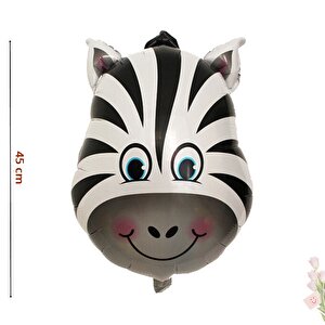 Safari Sevimli Hayvanlar Folyo Balon, 45 Cm - Zebra