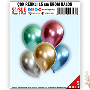 Krom Balon, 15cm Çok Renkli - 5 Adet