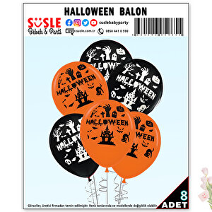 Halloween Cadılar Bayramı Balon, 30cm X 8 Adet