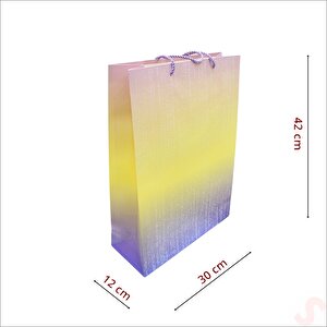 Gökkuşağı Lila Karton Çanta, 42 X 30 X 12 Cm - 1 Adet