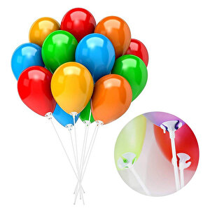 Balon Çubuğu Ve Takma Aparatı, Balon Hariç - 10 Set