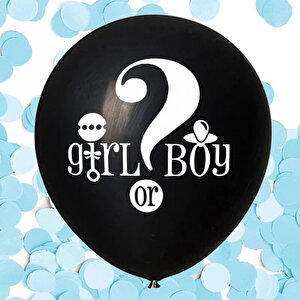 Mavi Balon Konfetili, Cinsiyet Belirleme Balonu - 45 Cm