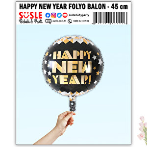 Happy New Year Folyo Balon, 45 Cm