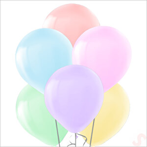 Makaron Çok Renkli Balon, 30cm X 10 Adet