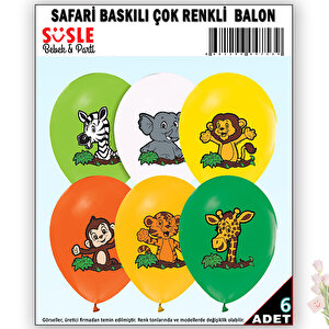 Safari Temalı 30cm Balon - 6 Adet