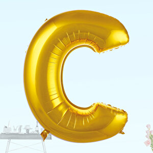 C Harf Folyo Balon, 100 Cm - Altın
