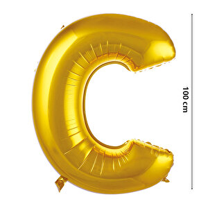 C Harf Folyo Balon, 100 Cm - Altın