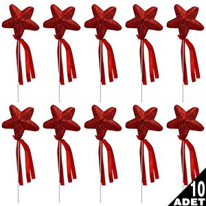 Yıldız Çubuk, 23 Cm X 5,5 Cm Kırmızı - 10 Adet