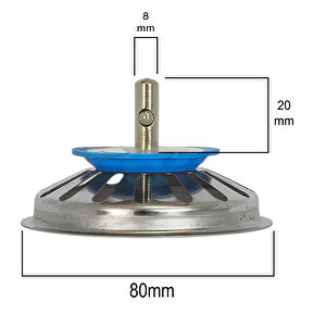 Çöpmak Mutfak Lavabo Sifon Delik Gider Metal Tıpa Süzgeci 8cm