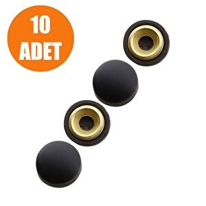 Dekoratif Vida Kapağı Kapatıcı 20 Mm Mat Siyah Vida Tapası Tıpası (10 Adet)