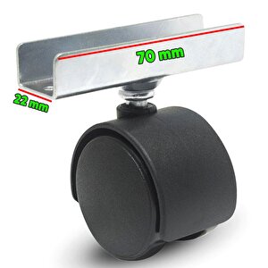 Döner Koltuk Sandalye Mobilya Ofis Koltuk Tekeri Geçme U Tablalı Teker 50 Mm Siyah 20 Kg