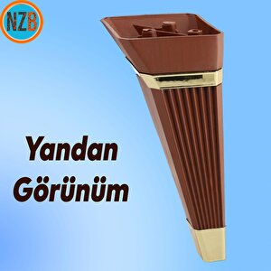 Mobilya Kanepe Çekyat Sehpa Tv Ünitesi Koltuk Ayağı Baza Ayak 15 Cm Ceviz Altın
