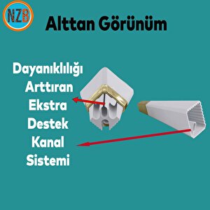 Mobilya Kanepe Çekyat Sehpa Tv Ünitesi Koltuk Ayağı Baza Ayak 15 Cm Beyaz Altın