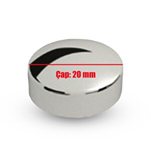 (10 Adet) Dekoratif Vida Kapağı Kapatıcı 20 Mm Parlak Krom Vida Tapası Tıpası