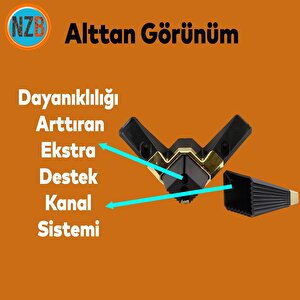 Mobilya Kanepe Çekyat Sehpa Tv Ünitesi Koltuk Ayağı Baza Ayak Köşe 14 Cm Siyah Altın