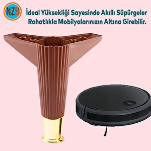 Mobilya Takımı Çekyat Kanepe Komidin Sehpa Tv Ünitesi Koltuk Ayağı 15 Cm Ceviz Altın Baza Ayak