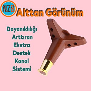 Mobilya Takımı Çekyat Kanepe Komidin Sehpa Tv Ünitesi Koltuk Ayağı 15 Cm Ceviz Altın Baza Ayak