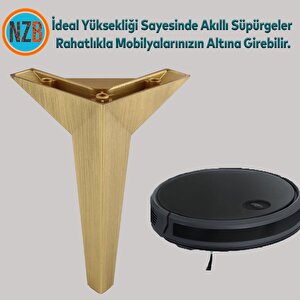 Mobilya Kanepe Çekyat Sehpa Tv Ünitesi Baza Koltuk Ayağı Çekyat Renk Sarı Altın Eskitme 12 Cm Ayak