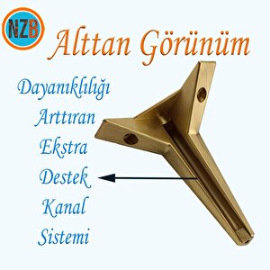 Mobilya Kanepe Çekyat Sehpa Tv Ünitesi Baza Koltuk Ayağı Çekyat Renk Sarı Altın Eskitme 12 Cm Ayak