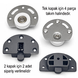 Sürgülü Kapak Tekeri Gardrop Dolap Tekerleği 1 Kapak Set