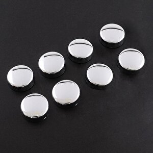 Dekoratif Vida Kapağı Kapatıcı 20 Mm Parlak Krom Vida Tapası Tıpası (100 Adet)