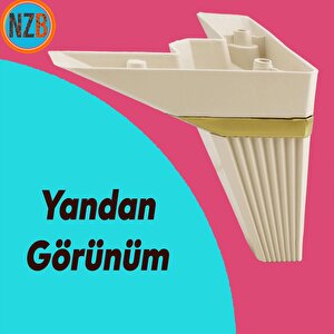 Mobilya Kanepe Çekyat Sehpa Tv Ünitesi Koltuk Ayağı Baza Ayak 12 Cm Krem Altın