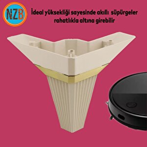 Mobilya Kanepe Çekyat Sehpa Tv Ünitesi Koltuk Ayağı Baza Ayak 12 Cm Krem Altın