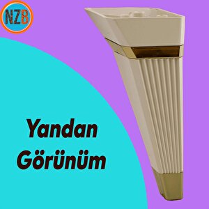 Mobilya Kanepe Çekyat Sehpa Tv Ünitesi Koltuk Ayağı Baza Ayak 15 Cm Krem Altın