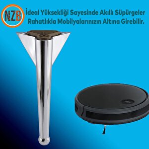 Mobilya Kanepe Sehpa Tv Ünitesi Çekyat Koltuk Ayağı 20 Cm Krom Baza Ayak
