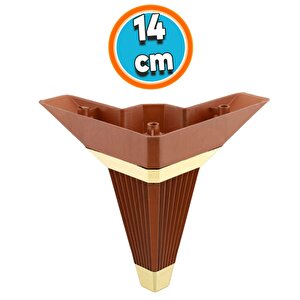 Mobilya Kanepe Çekyat Sehpa Tv Ünitesi Koltuk Ayağı Baza Ayak Köşe 14 Cm Ceviz Altın