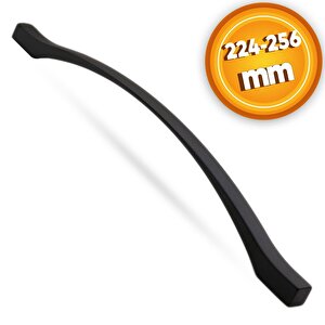 Çekmece Mutfak Dolap Kapak Kulpu Kulbu 224-256 Mm Mat Siyah Metal Kulp