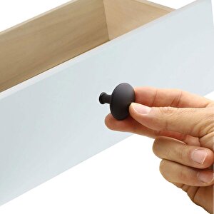 Düğme Kulp Çekmece Dolap Kapak Kulpu Kulbu Metal Mat Siyah
