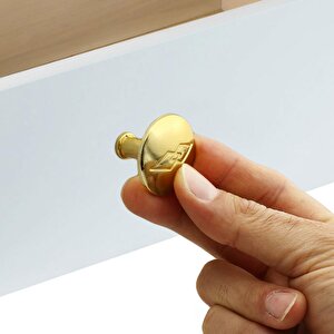 Baklavalı Düğme Çekmece Dolap Kapak Kulpu Kulbu Gold Metal Kulp
