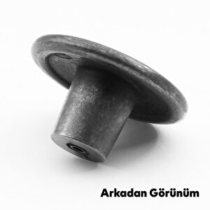Düğme Çekmece Dolap Kapak Kulpu Kulbu Antik Gümüş Metal Kulp
