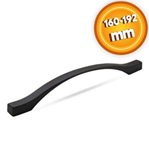 Çekmece Mutfak Dolap Kapak Kulpu Kulbu 160-192 Mm Mat Siyah Metal Kulp