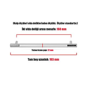 Mobilya Çekmece Dolap Kapak Kulpu Kulbu 160 Mm Mat Siyah Kulp