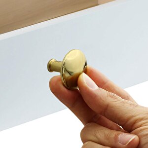 Düğme Çekmece Dolap Kapak Kulpu Kulbu Gold Metal Kulp