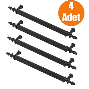 Çekmece Dolap Kapak Kulpu Kulbu Siyah Metal Kulp 96 Mm (4 Adet)