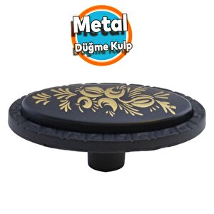 Mobilya Düğme Kulp Çekmece Dolap Kapak Kulpu Kulbu Dekoratif Metal Siyah